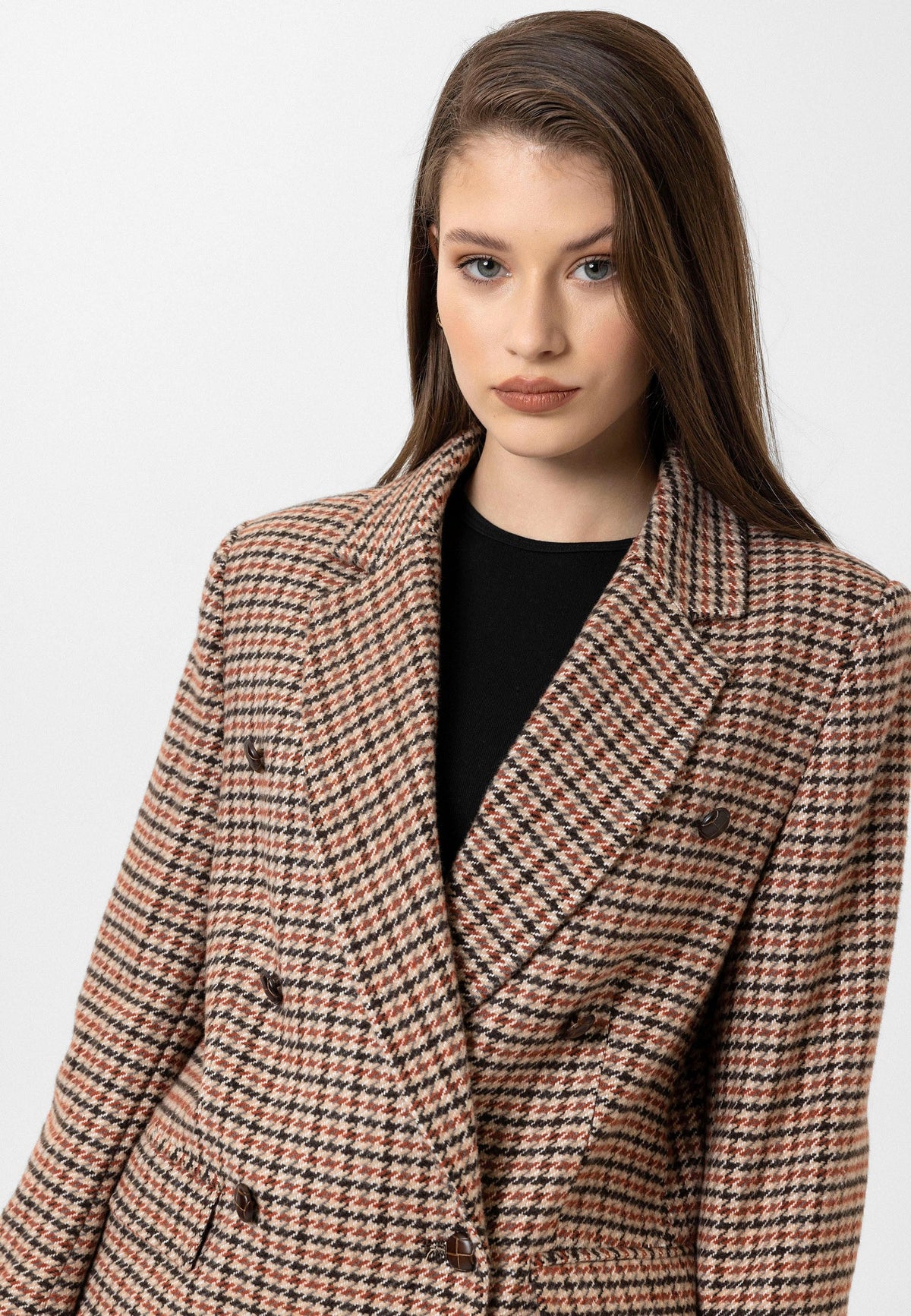 Antioch Women's Houndstooth-Patterned Blazer Jacket