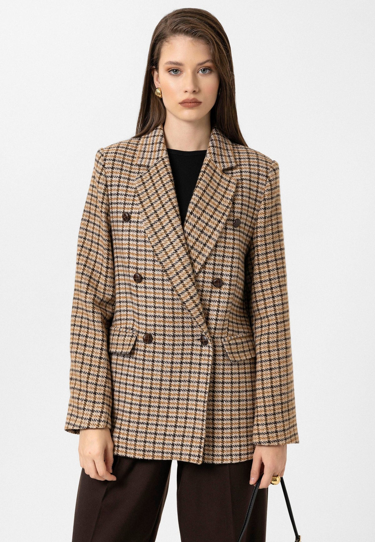 Antioch Women's Houndstooth-Patterned Blazer Jacket