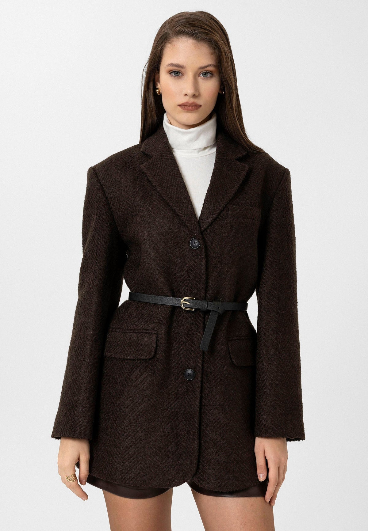 Antioch Women's Herringbone-Patterned Blazer Jacket