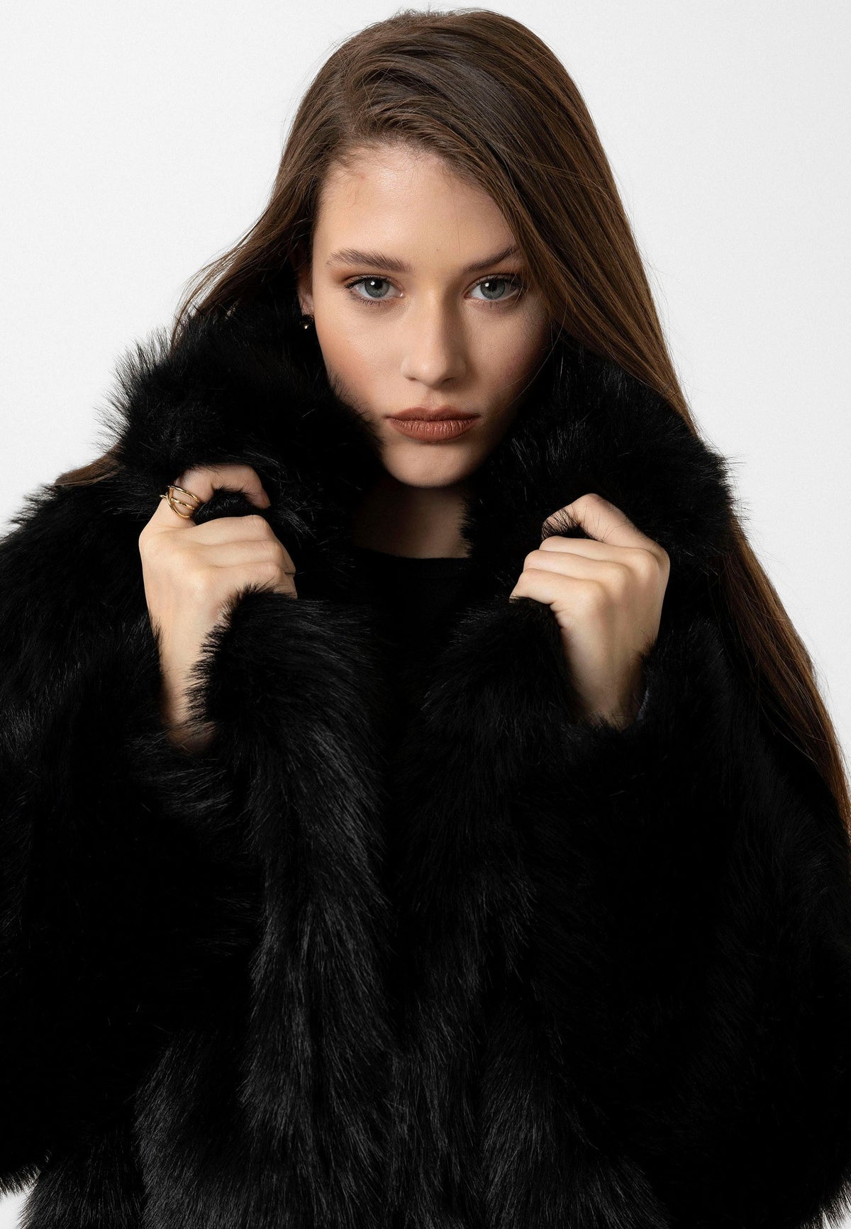 Antioch Women's Jacket with Collar, Faux Fur Jacket