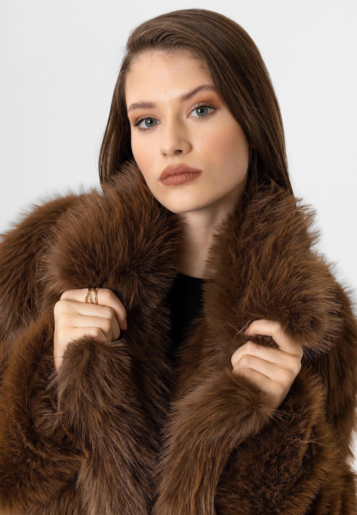 Antioch Women's Jacket with Collar, Faux Fur Jacket