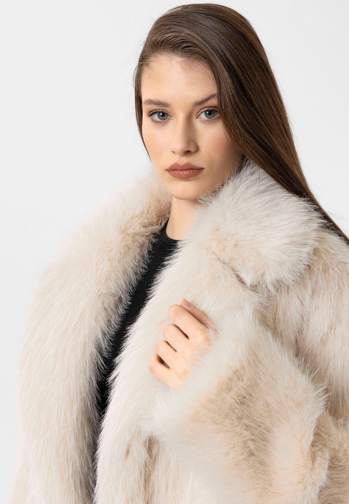 Antioch Women's Jacket with Collar, Faux Fur Jacket