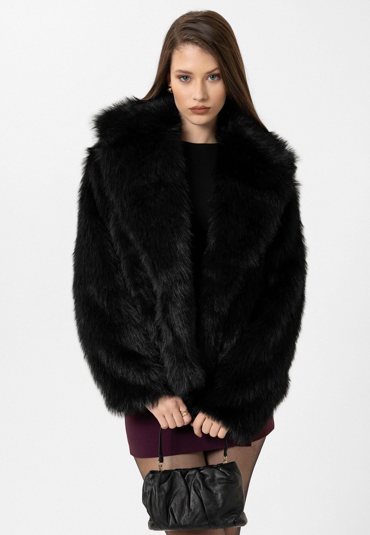 Antioch Women's Jacket with Collar, Faux Fur Jacket