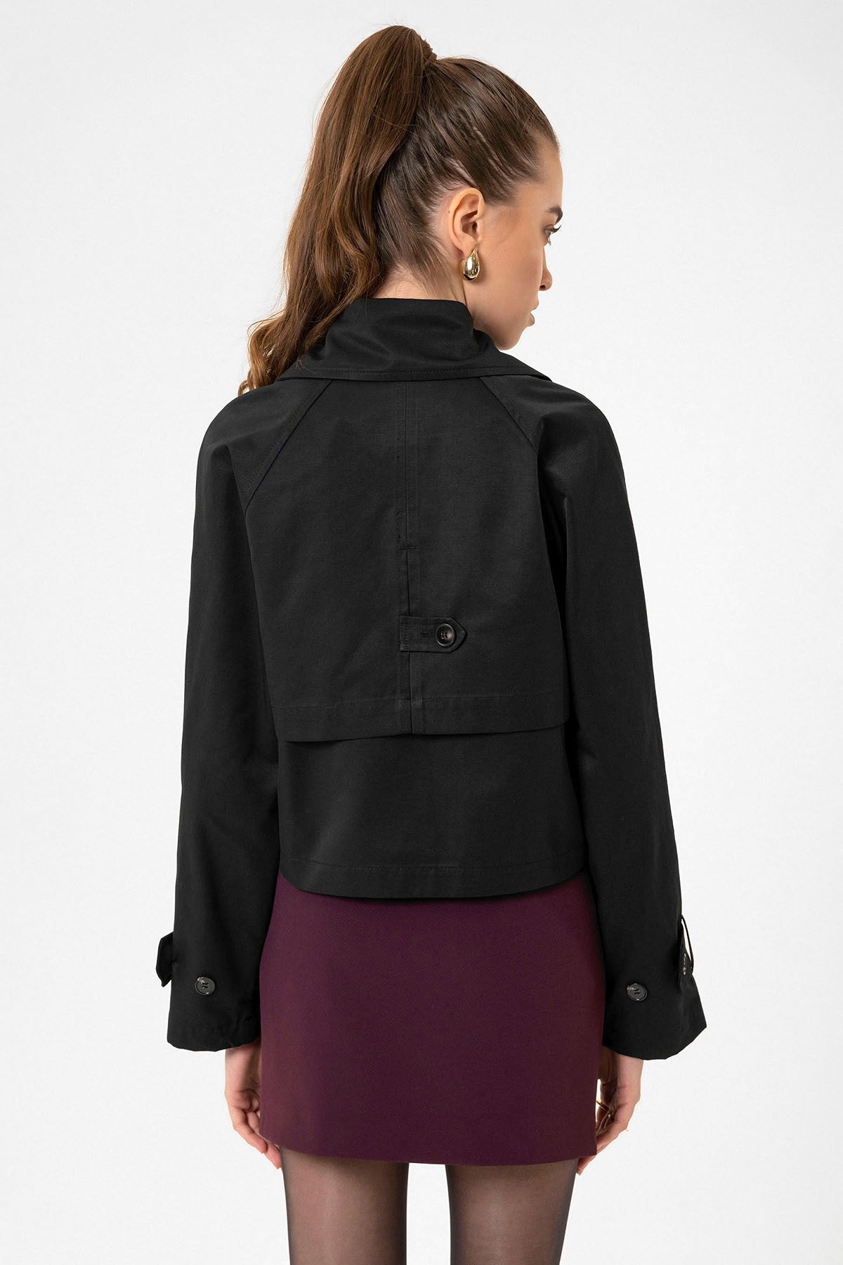 Antioch Women's Double-Breasted Short Trench Coat