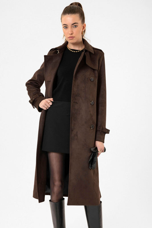 Antioch Women's Belted Nubuck Trench Coat