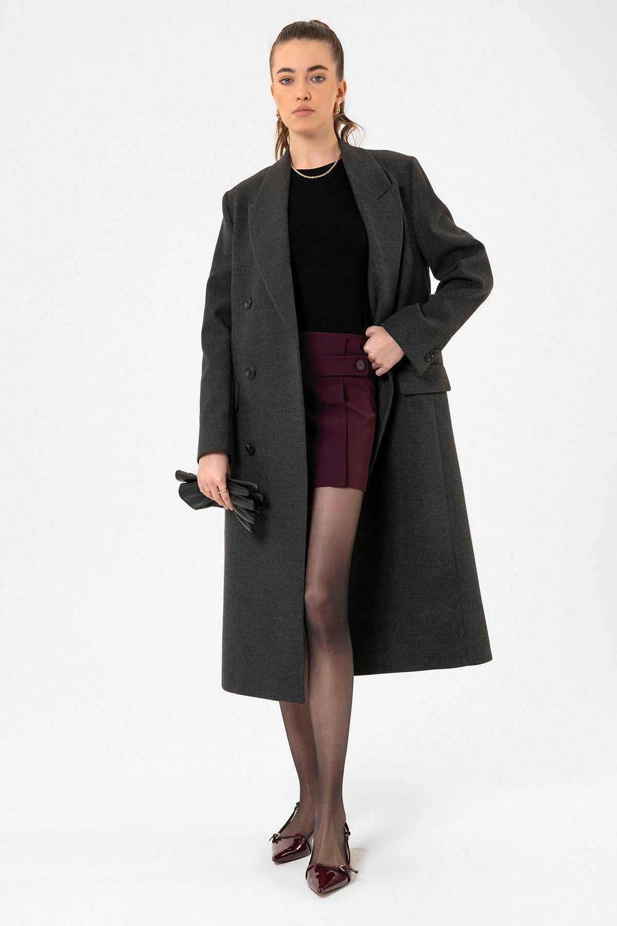 Antioch Women's Double-Breasted Long Coat