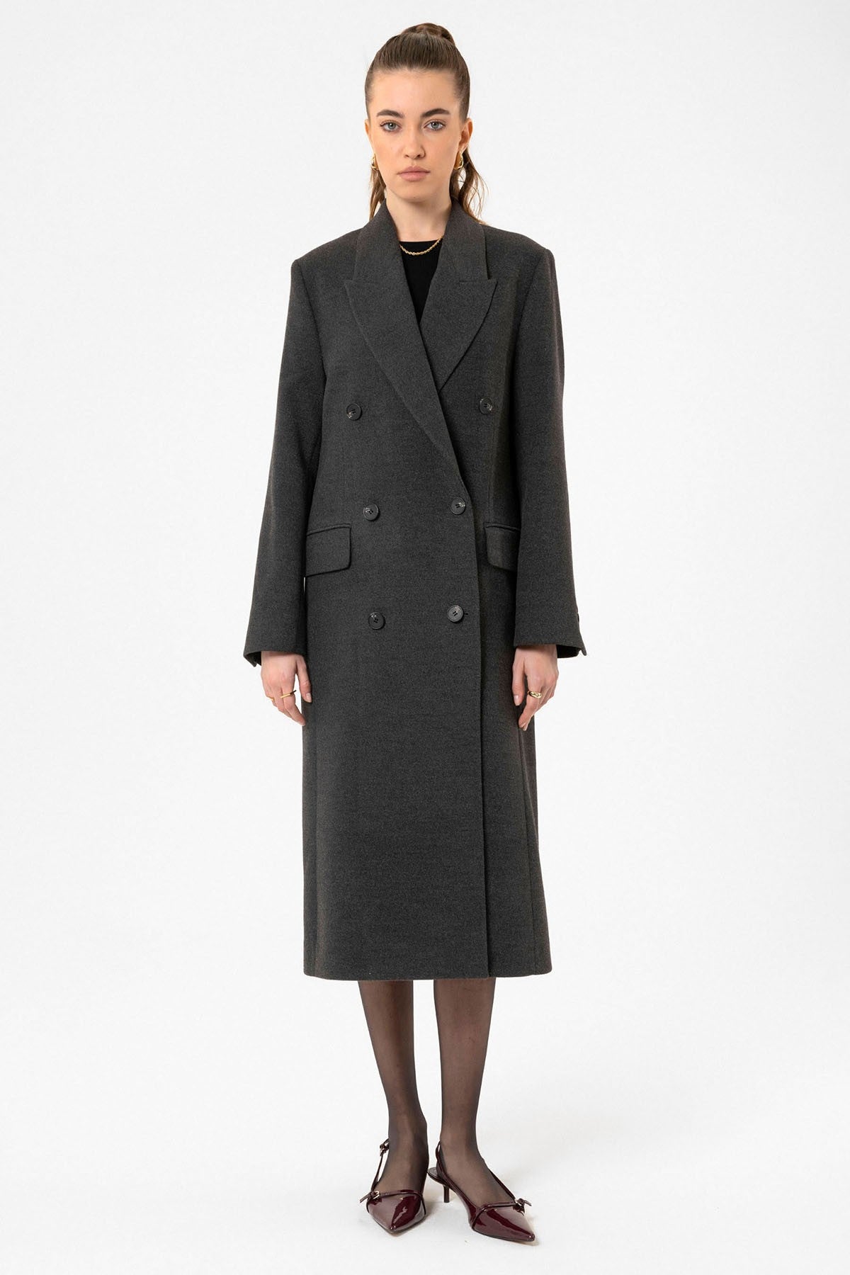 Antioch Women's Double-Breasted Long Coat