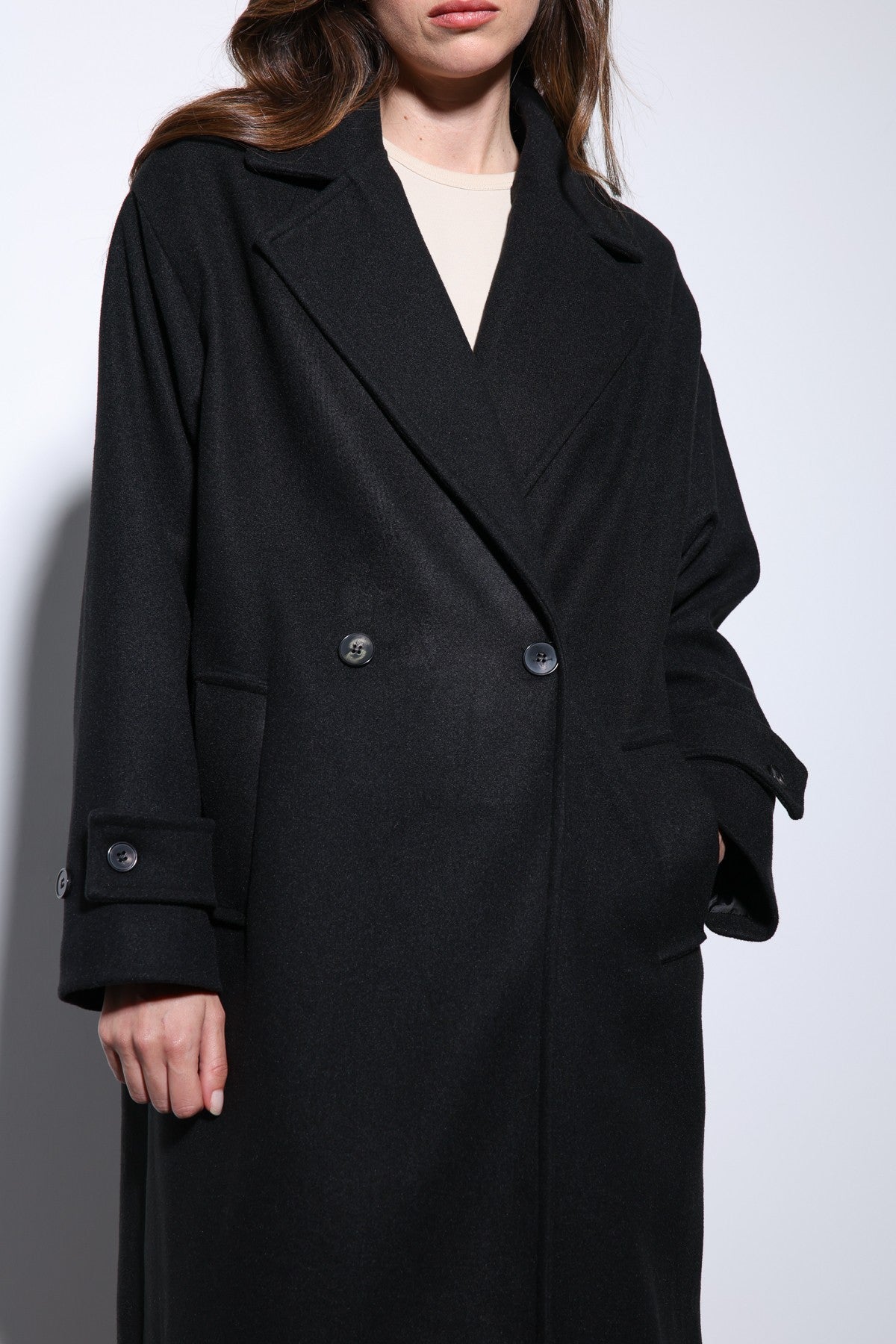 Antioch Women's Soft-Textured Oversized Double-Breasted Coat