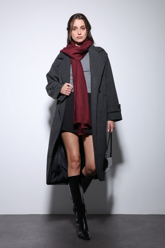 Antioch Women's Soft-Textured Oversized Double-Breasted Coat