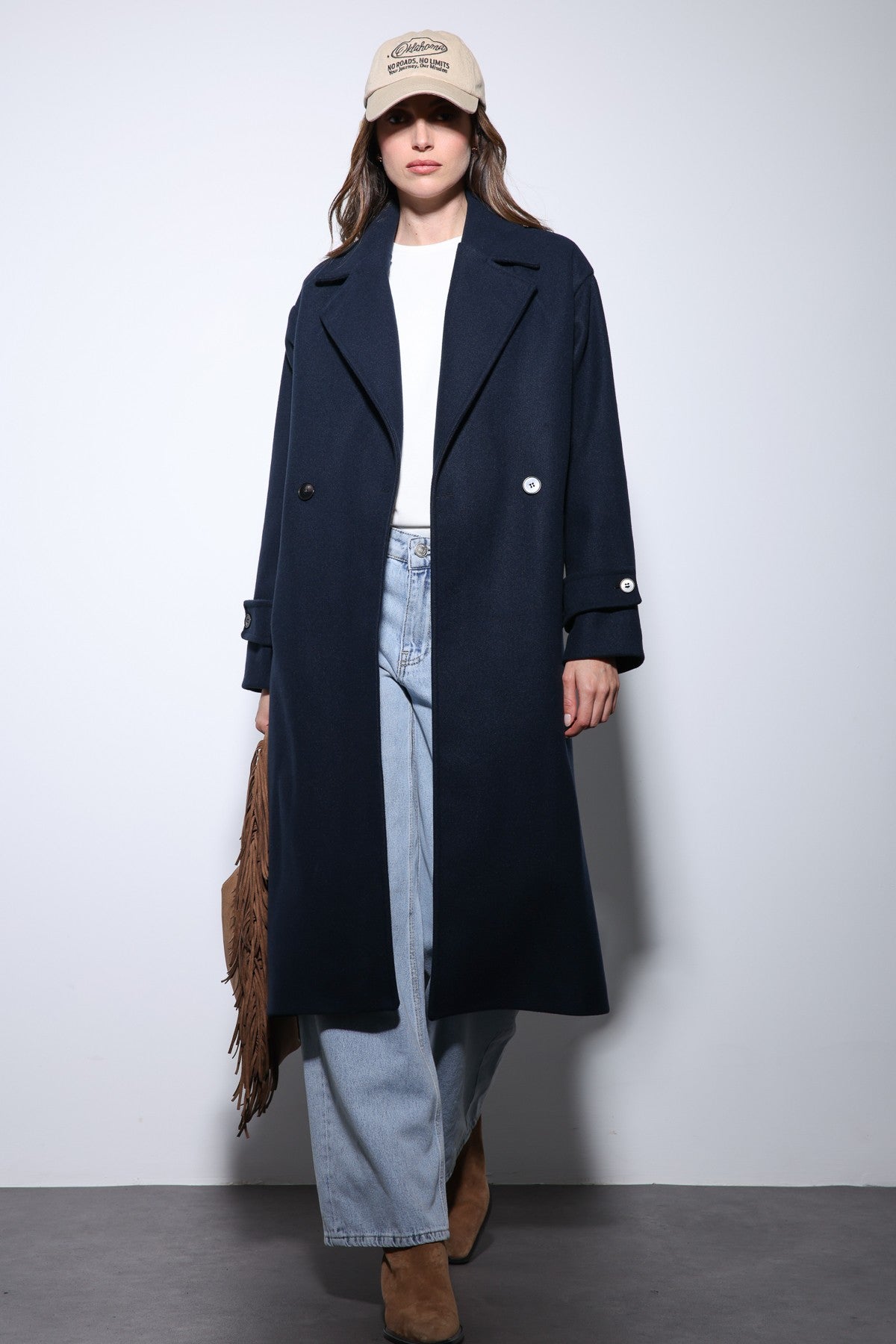 Antioch Women's Soft-Textured Oversized Double-Breasted Coat