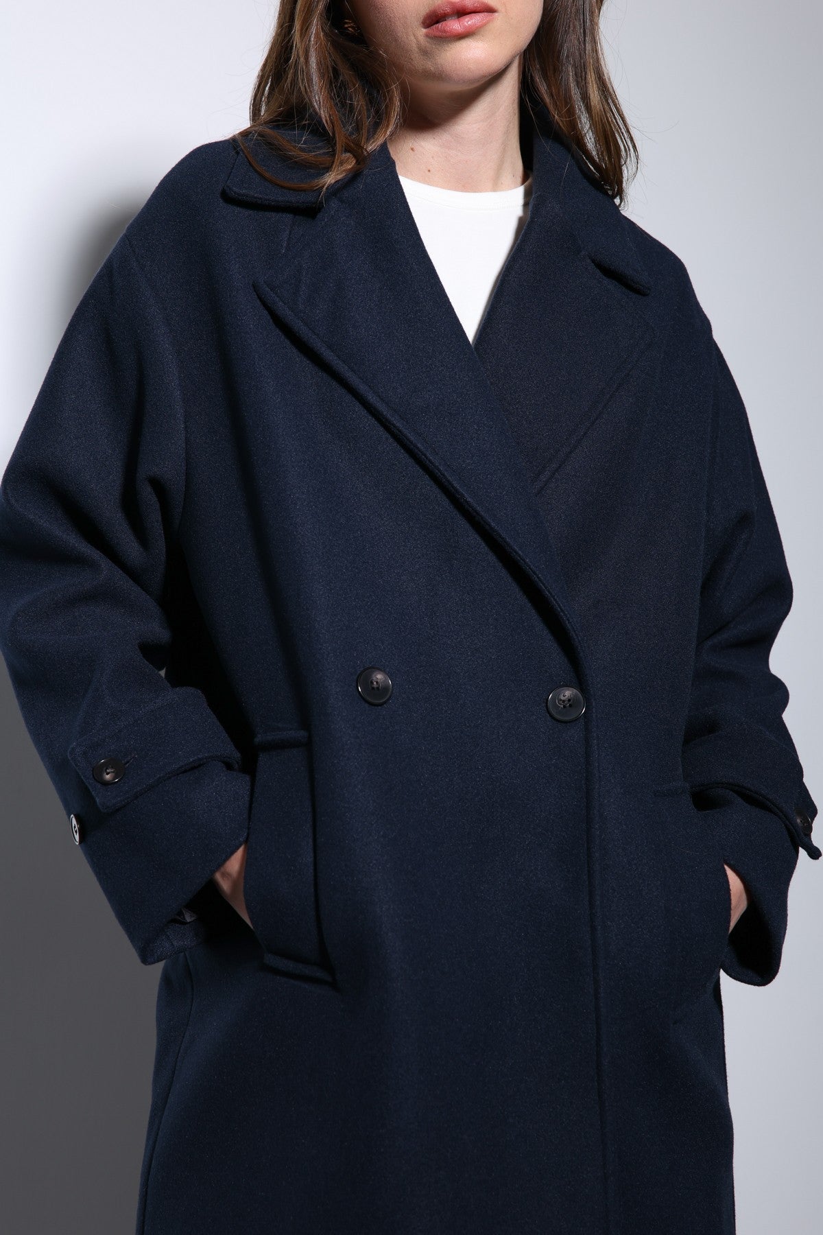 Antioch Women's Soft-Textured Oversized Double-Breasted Coat