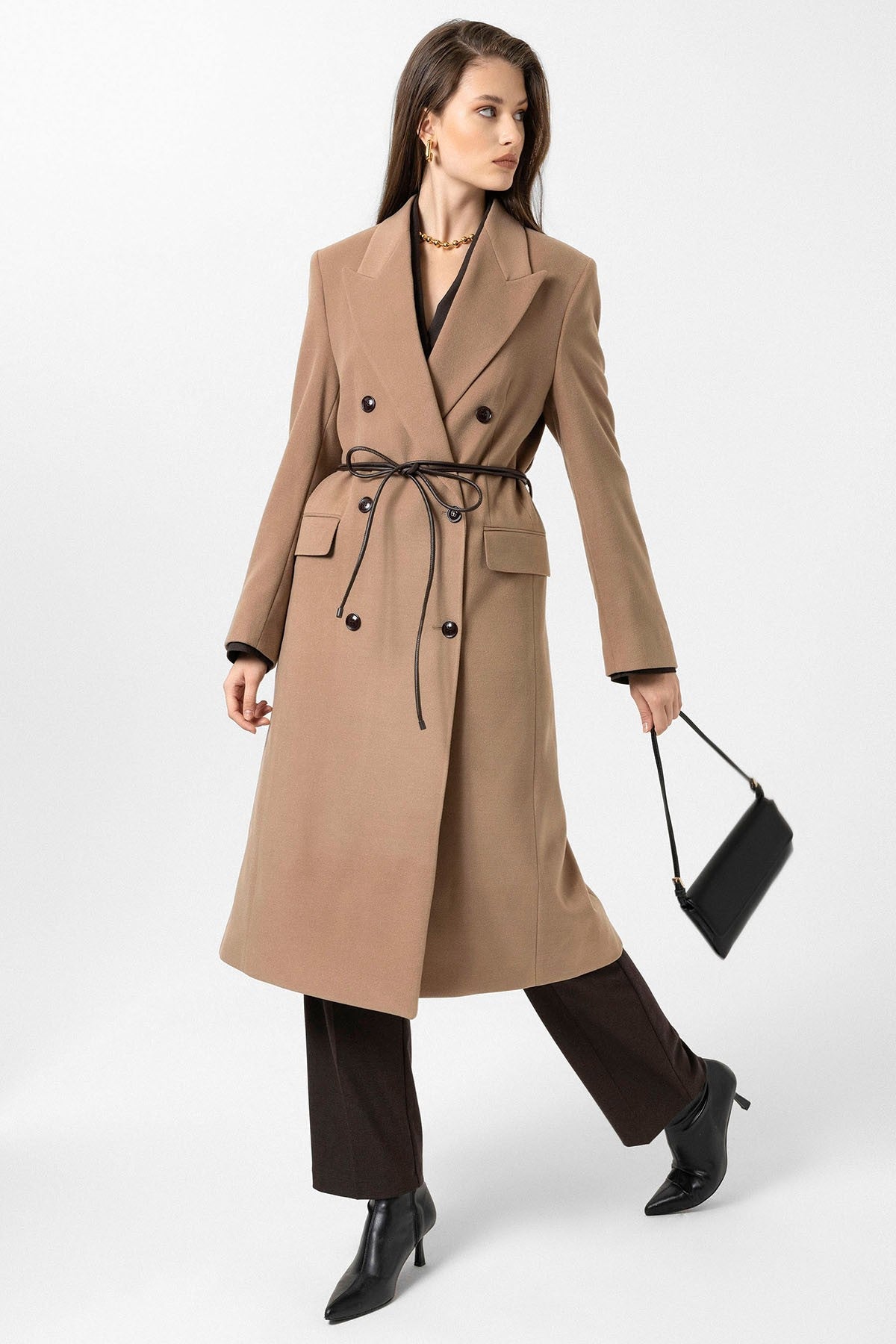 Antioch Women's Belted Double-Breasted Coat