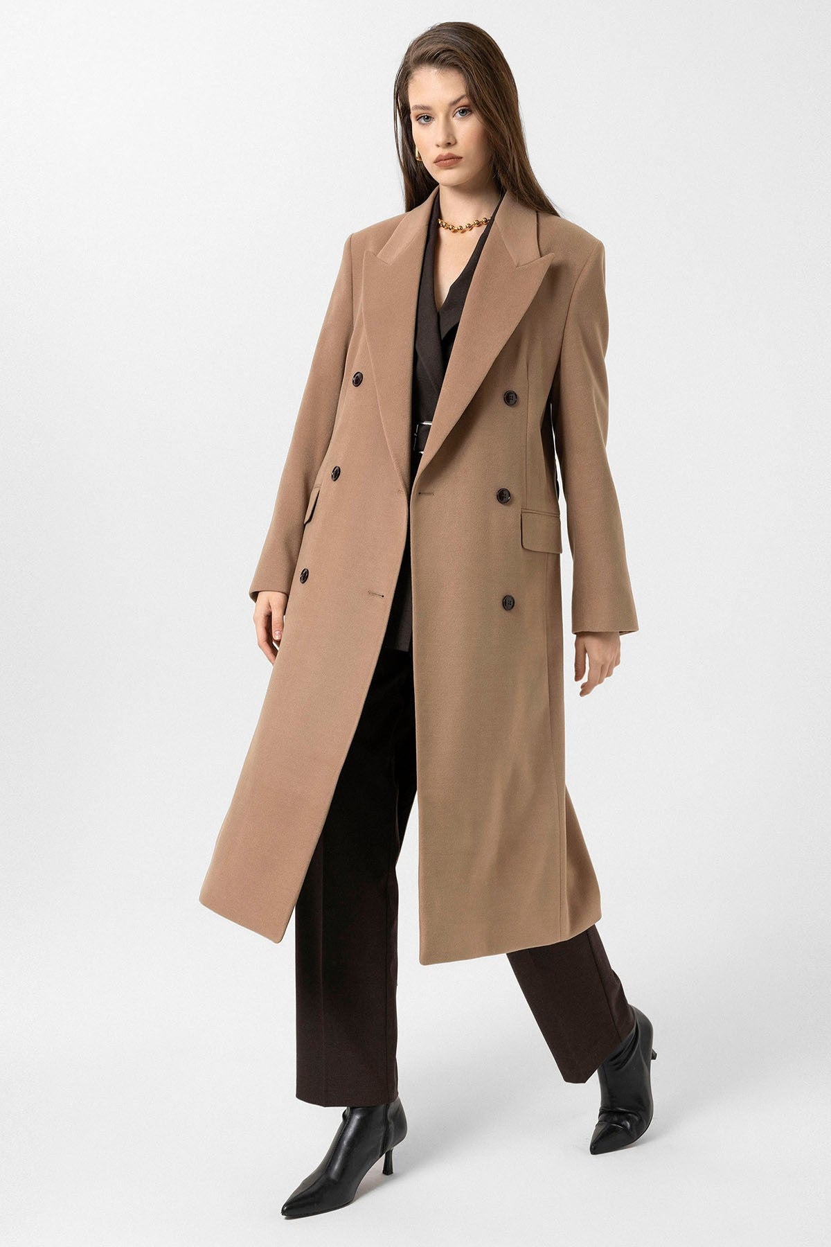 Antioch Women's Belted Double-Breasted Coat