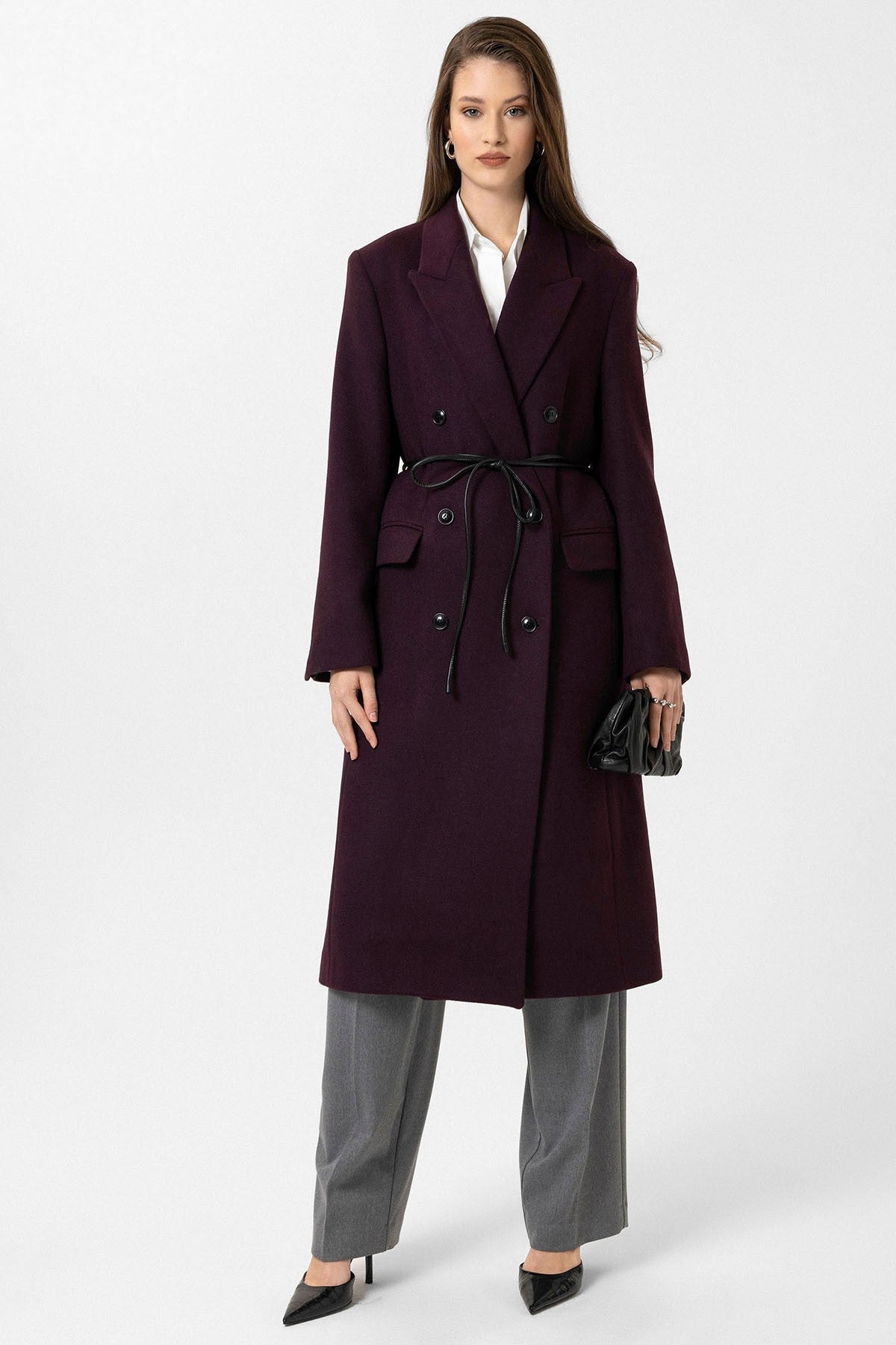 Antioch Women's Belted Double-Breasted Coat