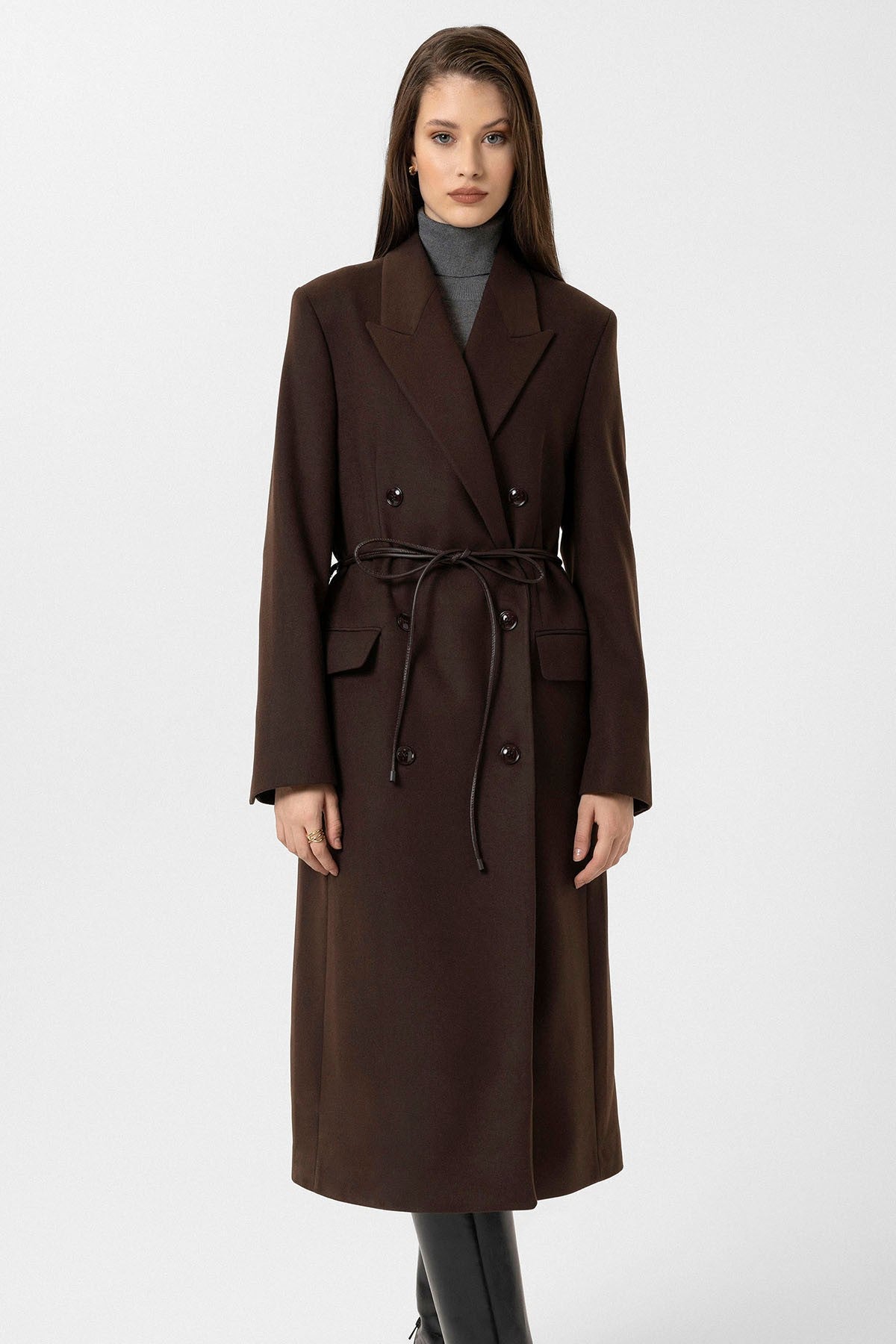 Antioch Women's Belted Double-Breasted Coat