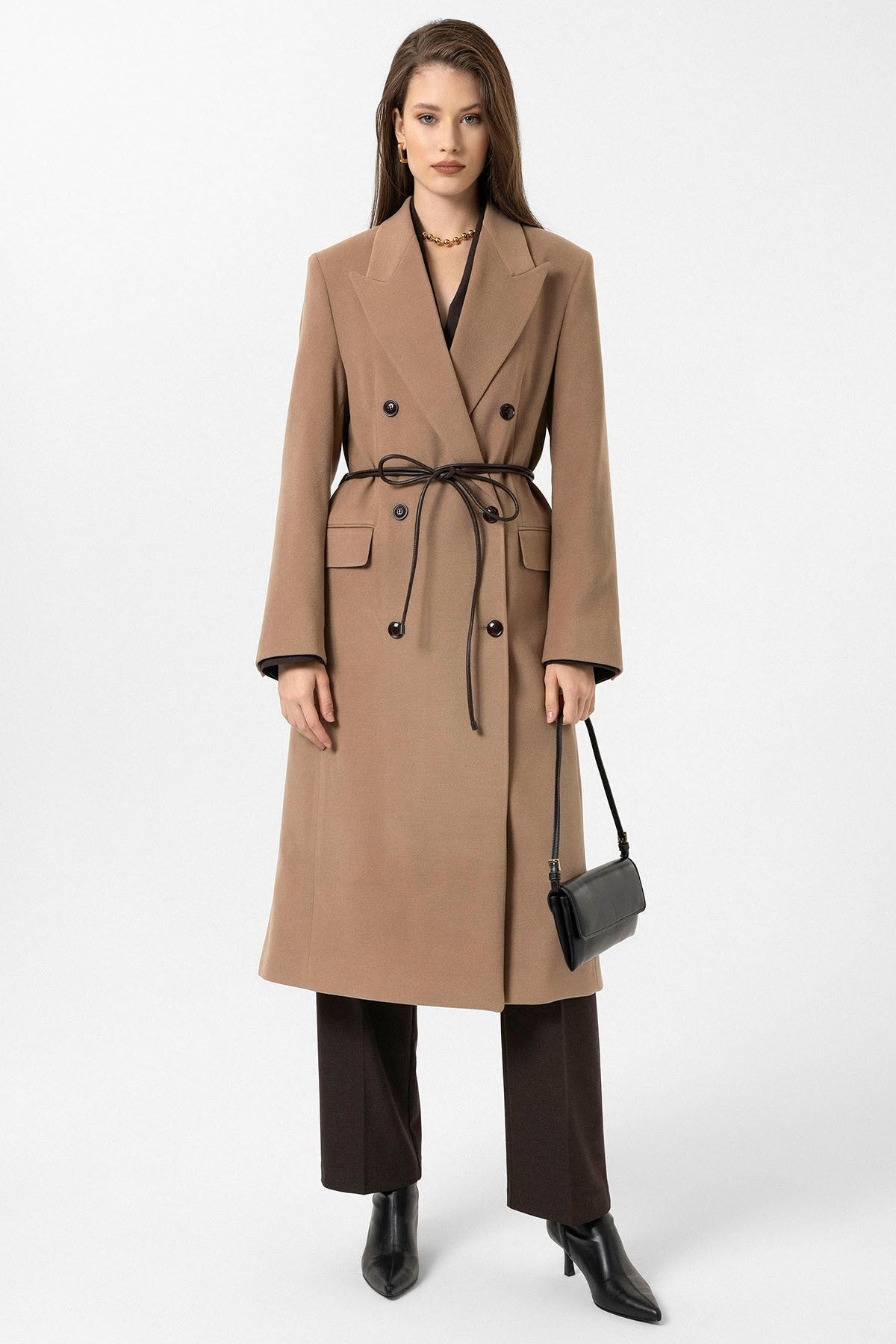 Antioch Women's Belted Double-Breasted Coat