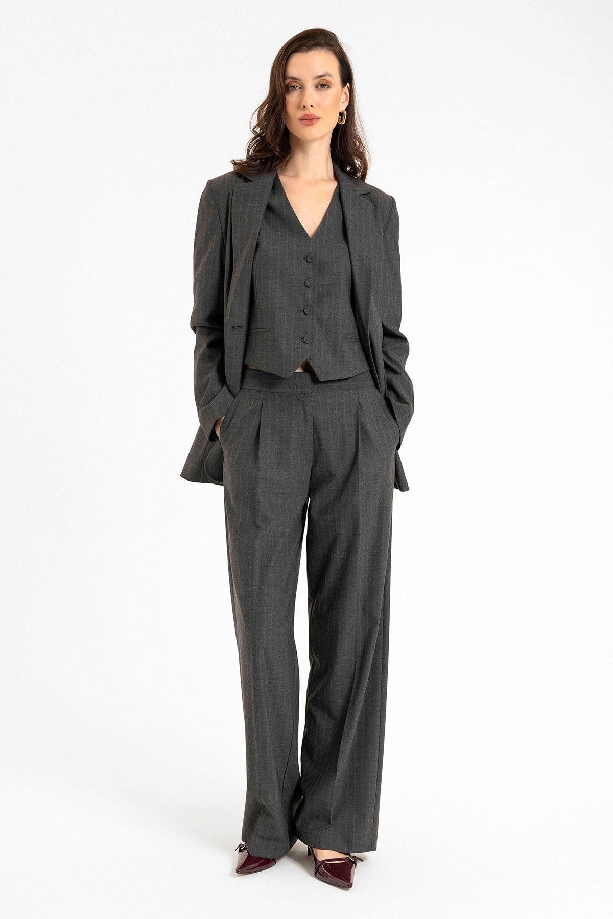 Antioch Women's Striped Button-Front Vest