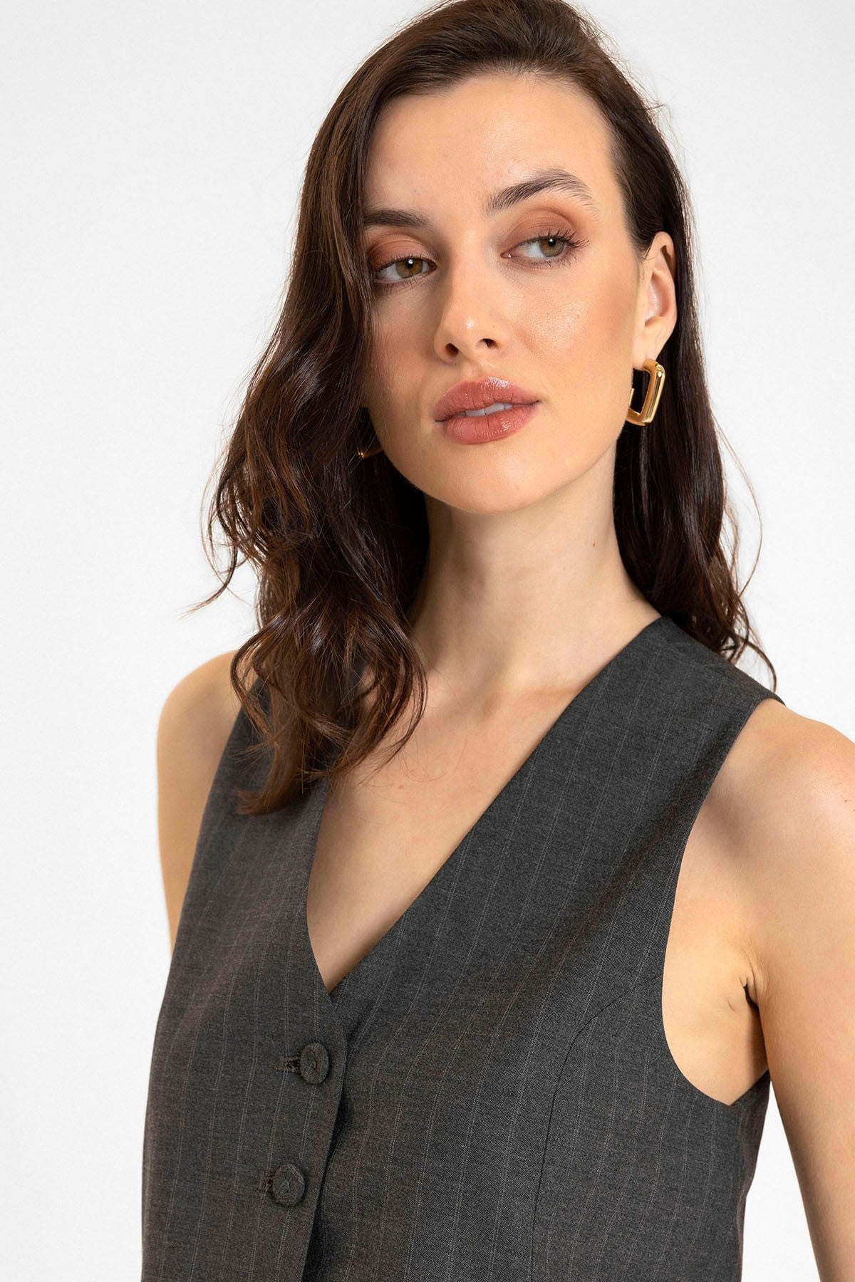 Antioch Women's Striped Button-Front Vest