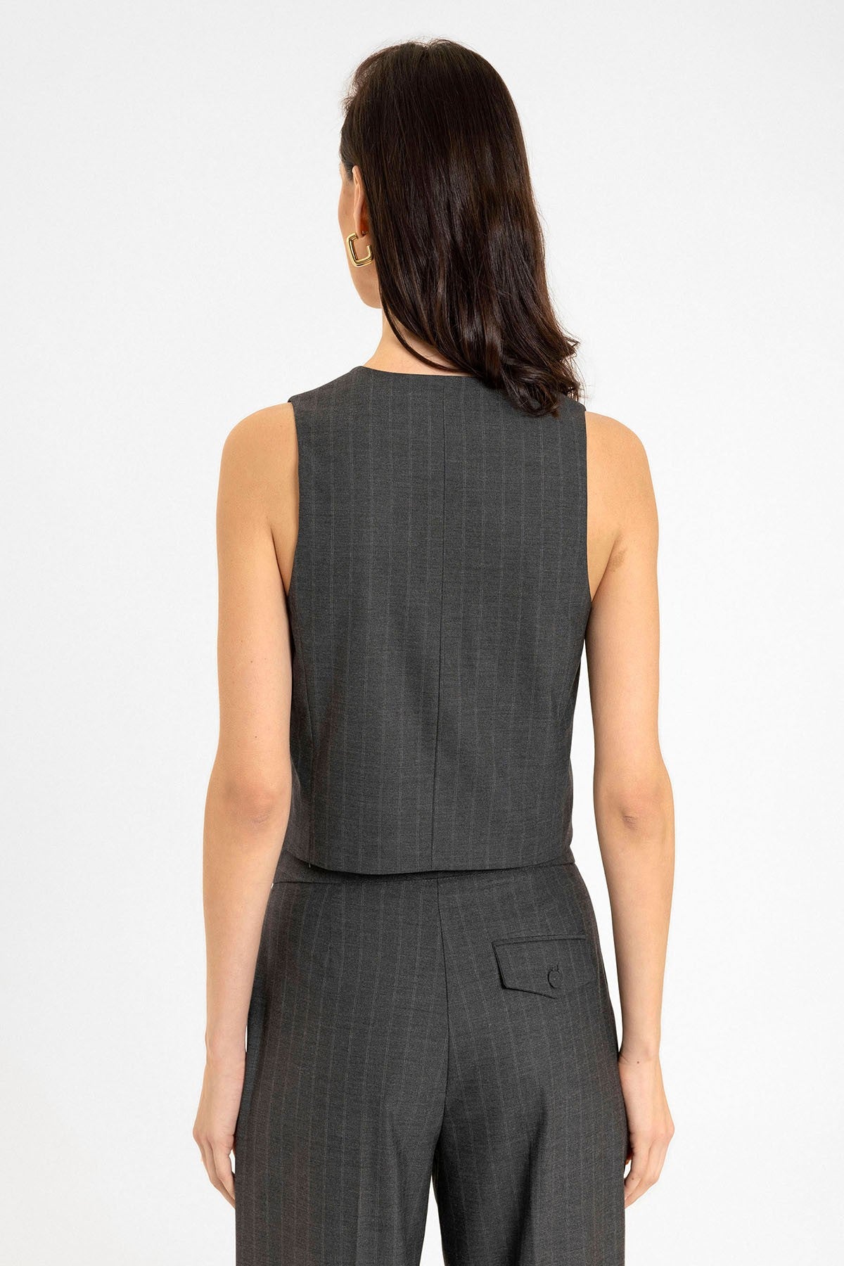 Antioch Women's Striped Button-Front Vest