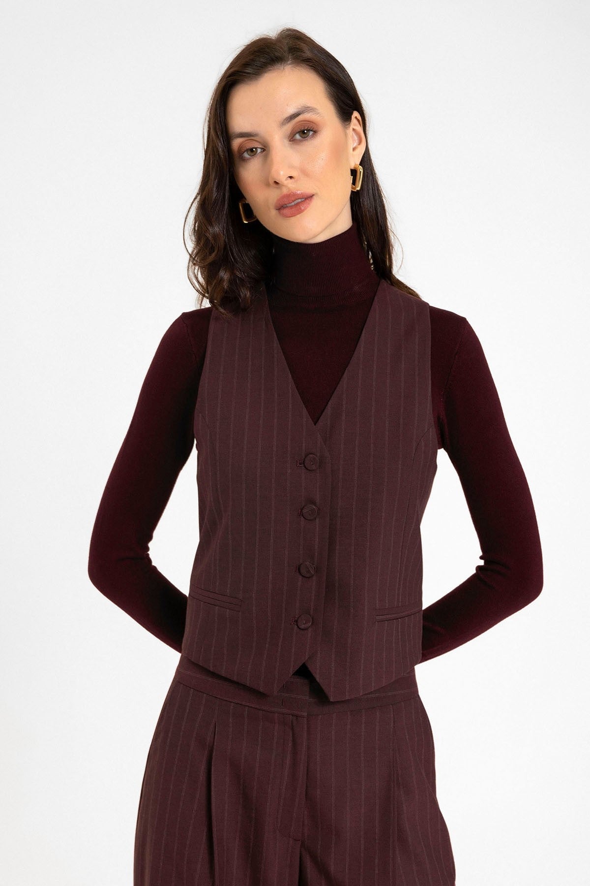 Antioch Women's Striped Button-Front Vest