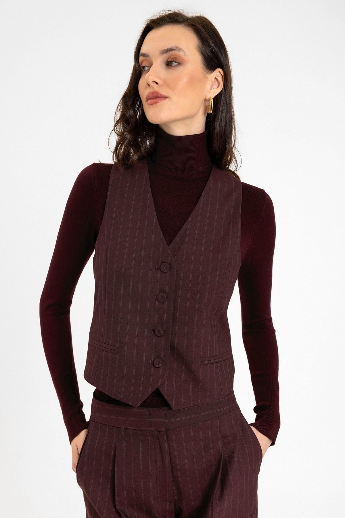 Antioch Women's Striped Button-Front Vest