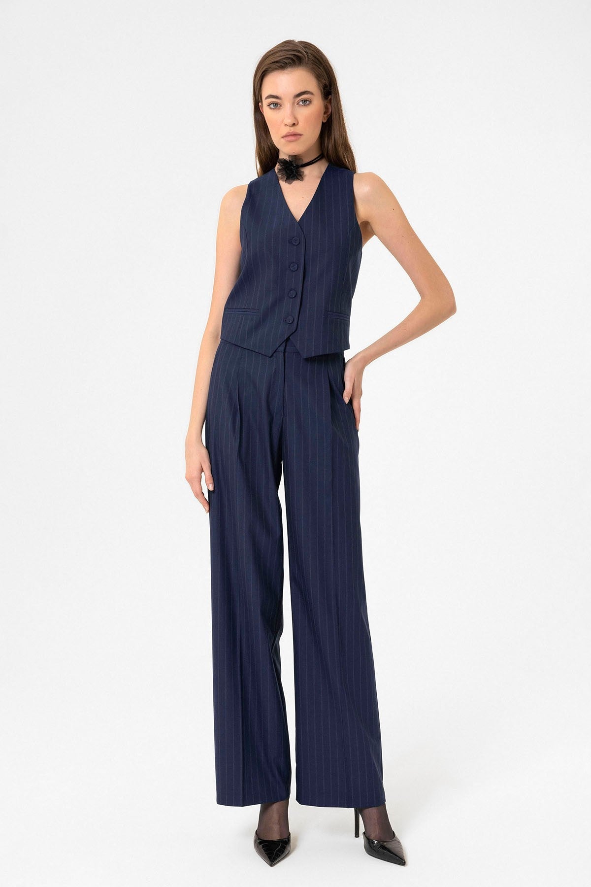 Antioch Women's Striped Button-Front Vest