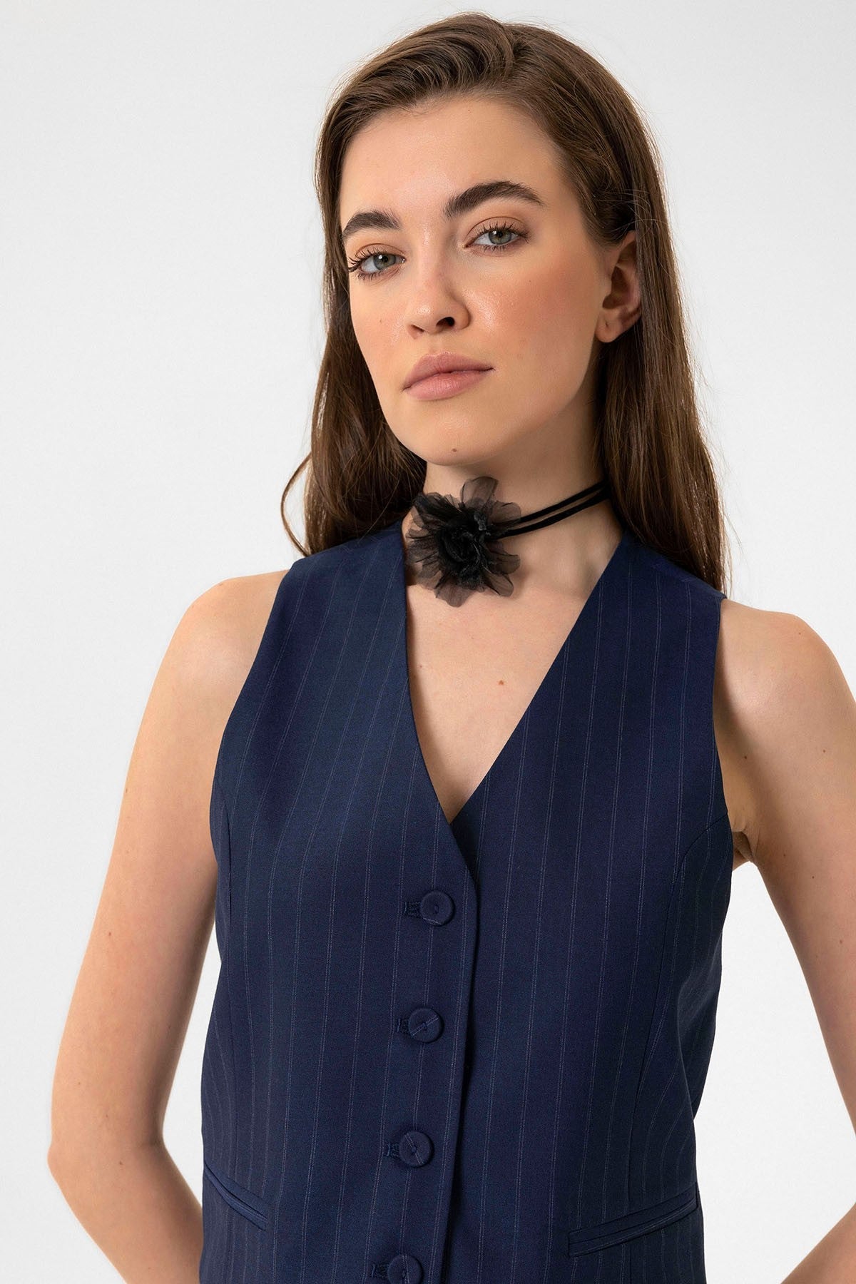 Antioch Women's Striped Button-Front Vest