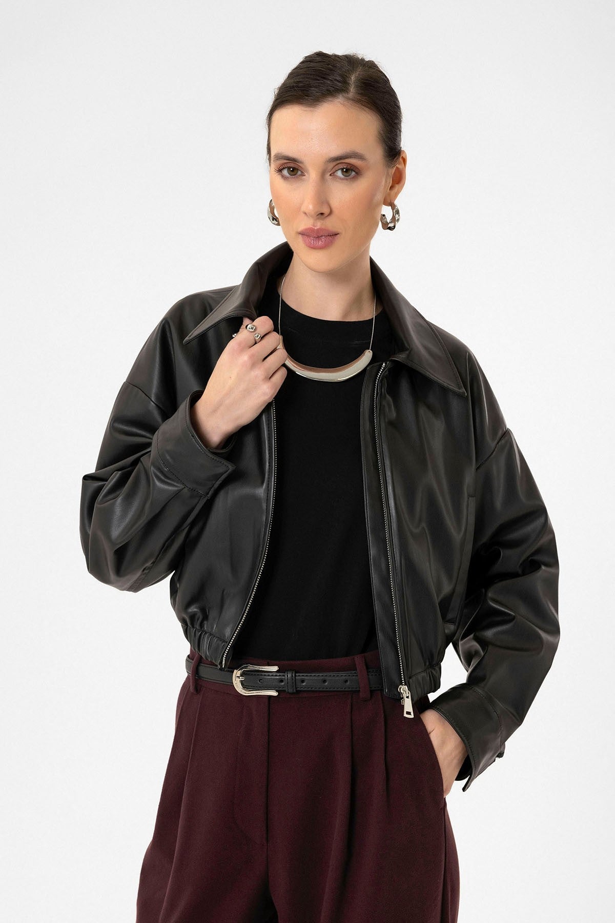 Antioch Crop Faux Leather Women's Jacket
