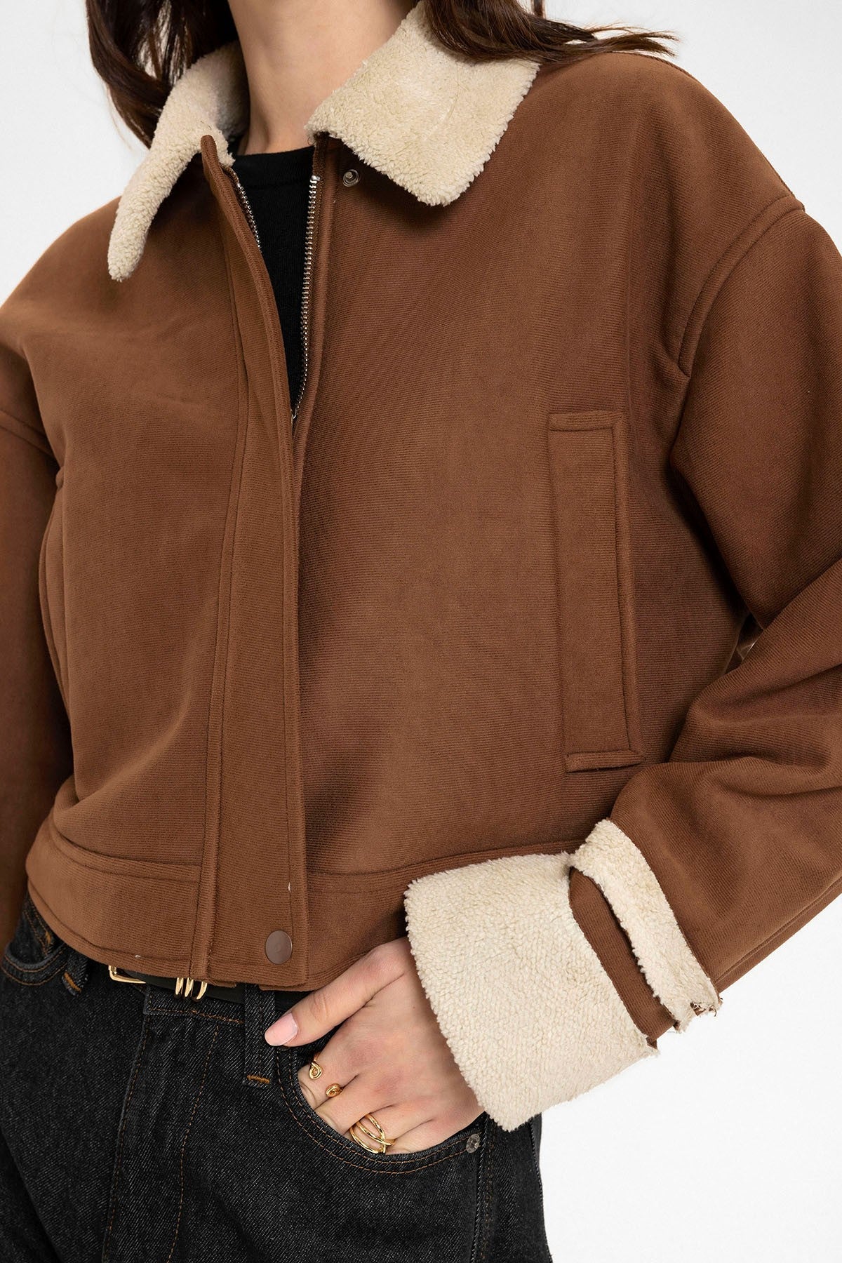 Antioch Women's Textured Coat with Lining Details
