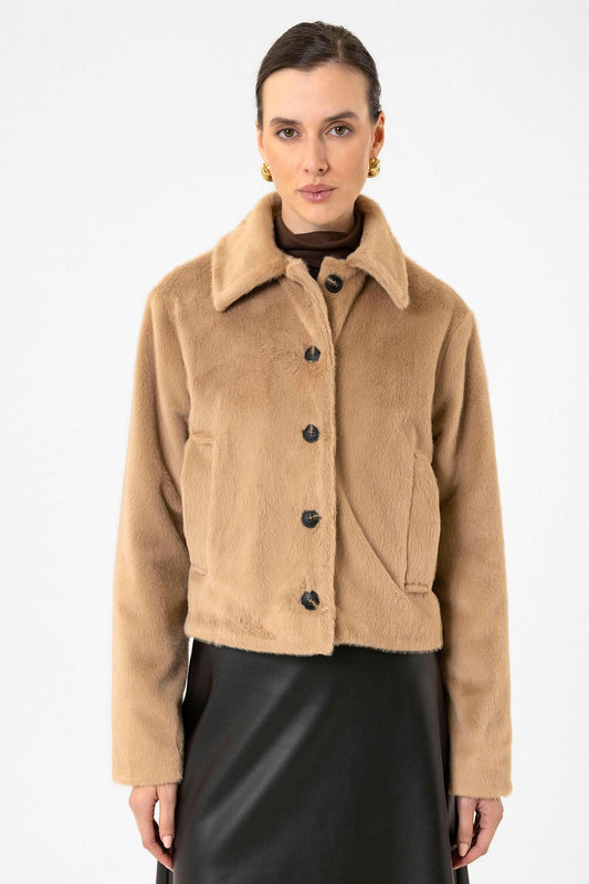 Antioch Women's Faux Fur Crop Jacket
