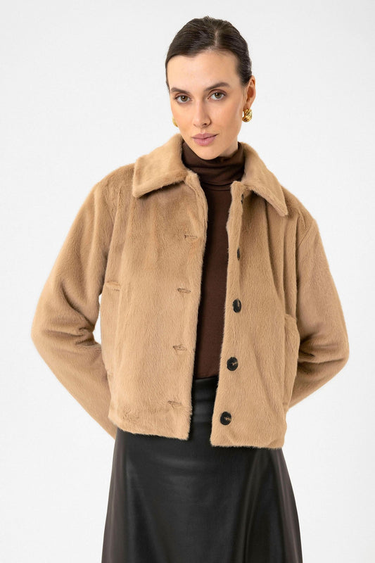 Antioch Women's Faux Fur Crop Jacket