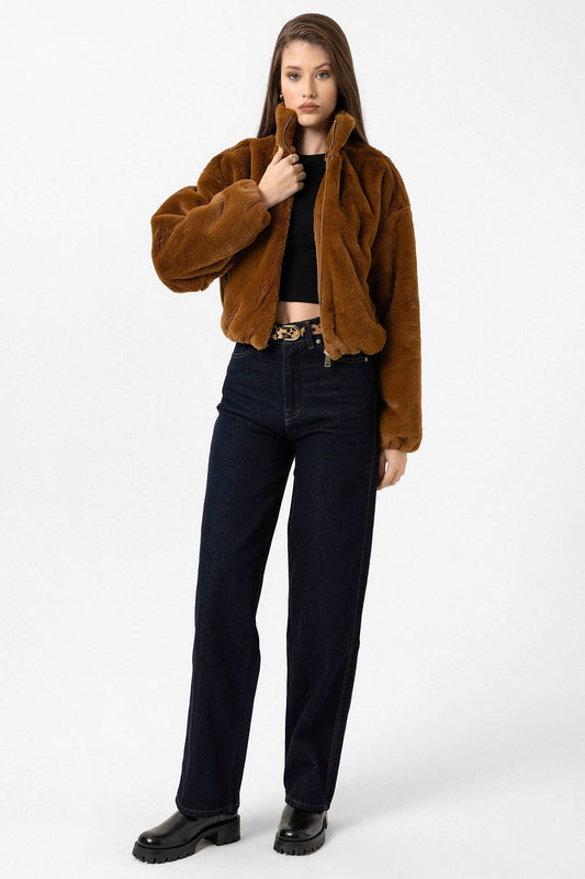 Antioch Women's Elastic-Waist Faux Fur Coat