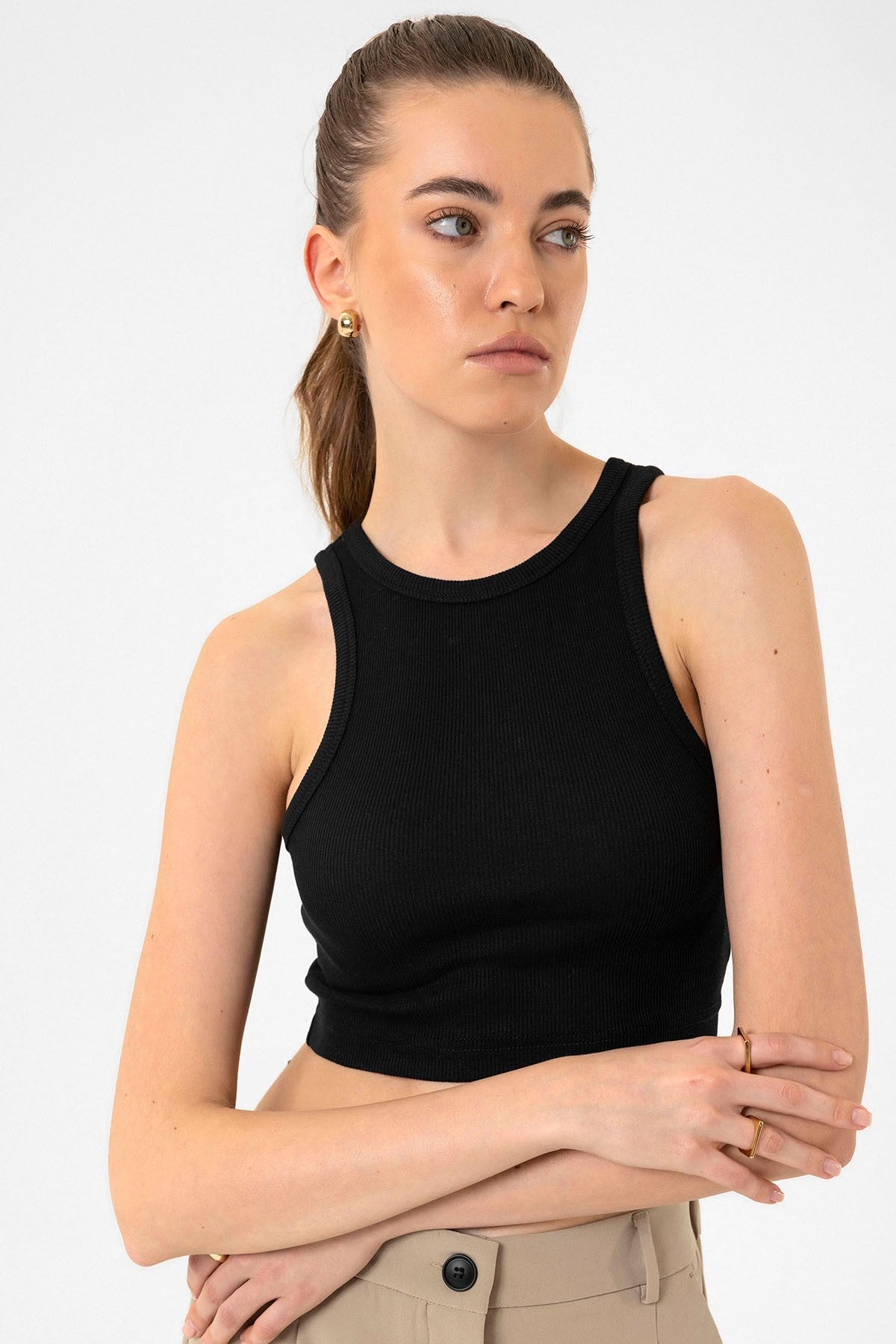 Antioch Women's Ribbed Crop Tank Top