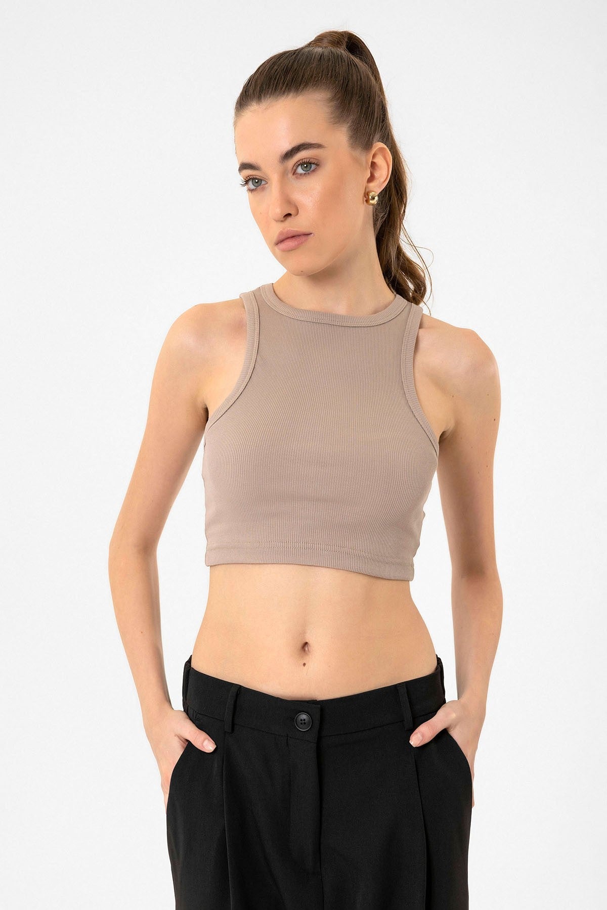 Antioch Women's Ribbed Crop Tank Top