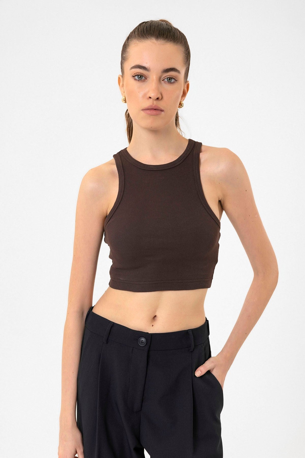 Antioch Women's Ribbed Crop Tank Top