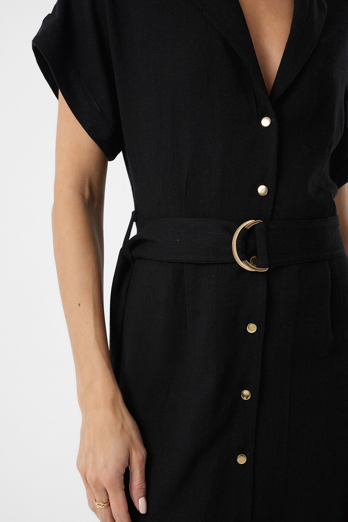 Antioch Linen-Blend Arched-Waist Women's Dress
