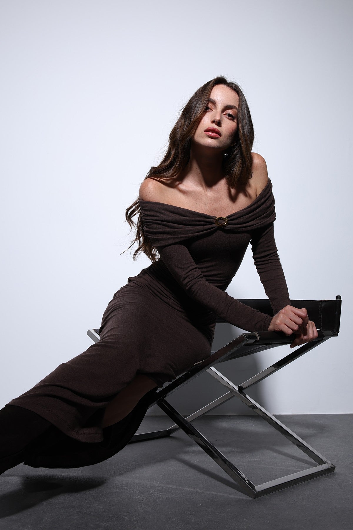 Antioch Drape Dress with Detailed Embellishments