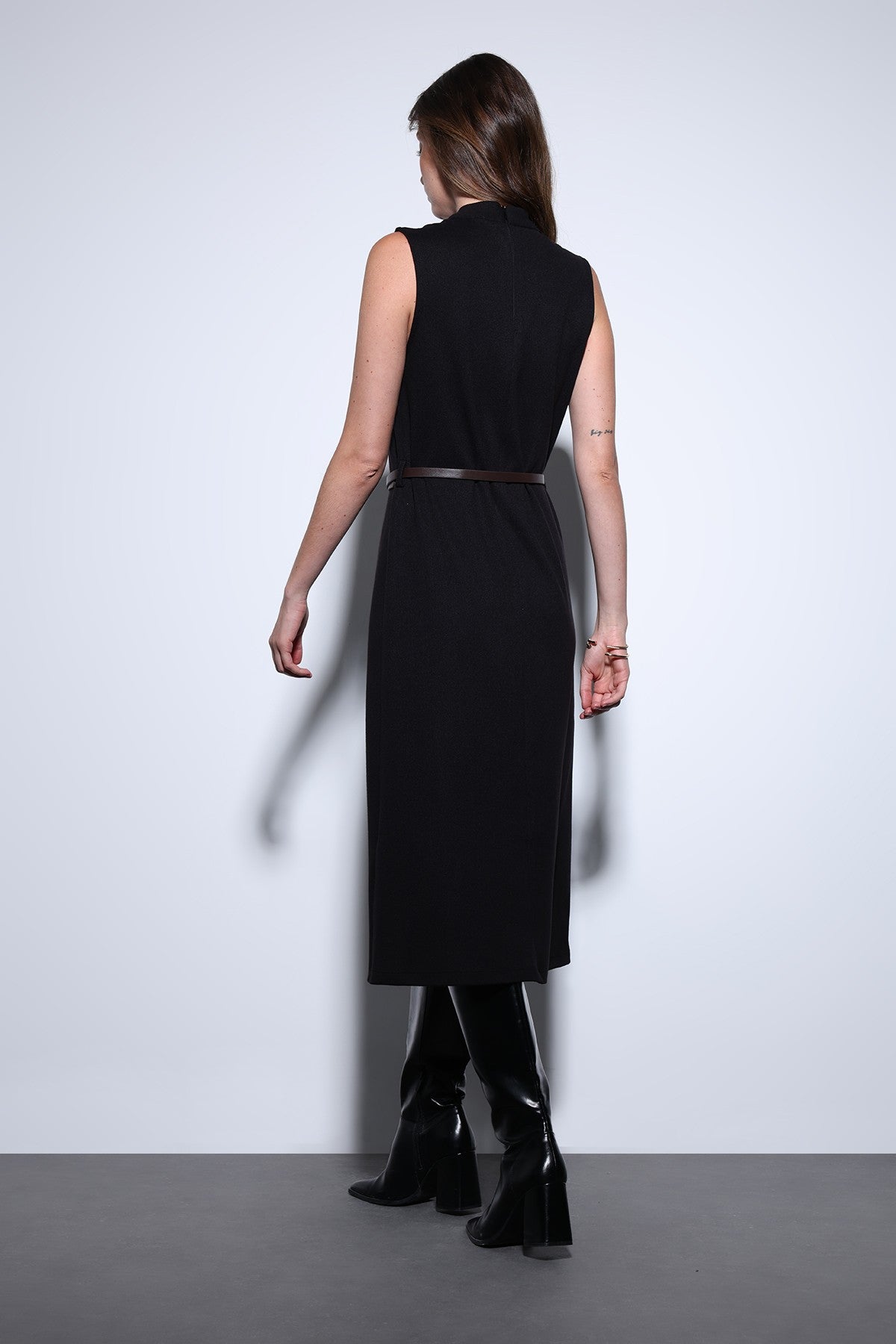 Antioch Belted Women's Midi Dress with Detailed Design