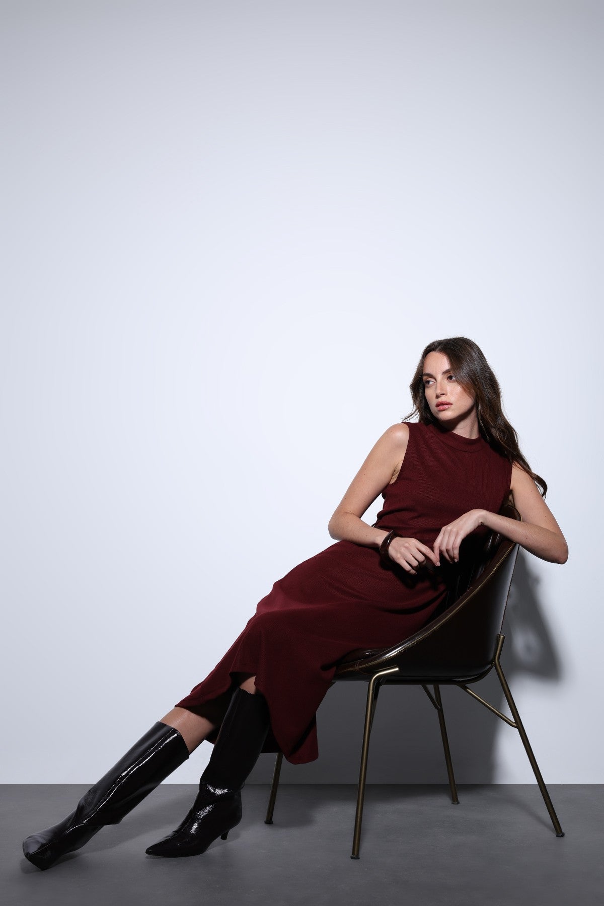 Antioch Belted Women's Midi Dress with Detailed Design