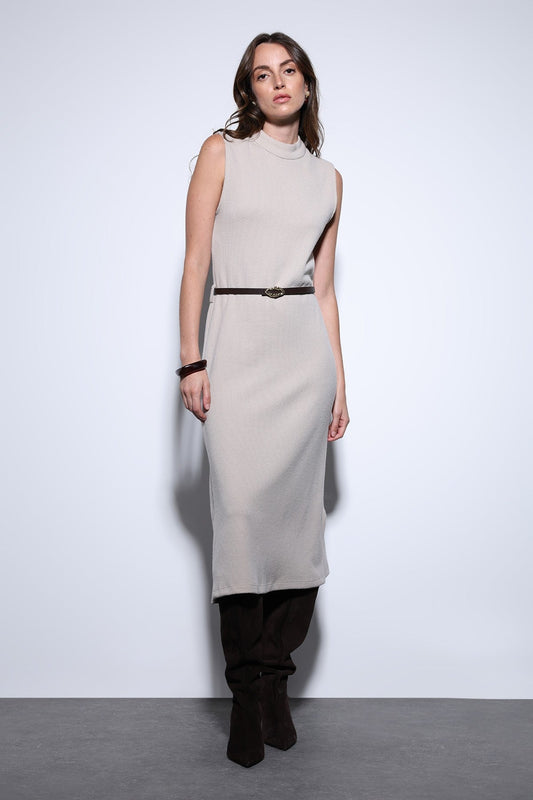 Antioch Belted Women's Midi Dress with Detailed Design