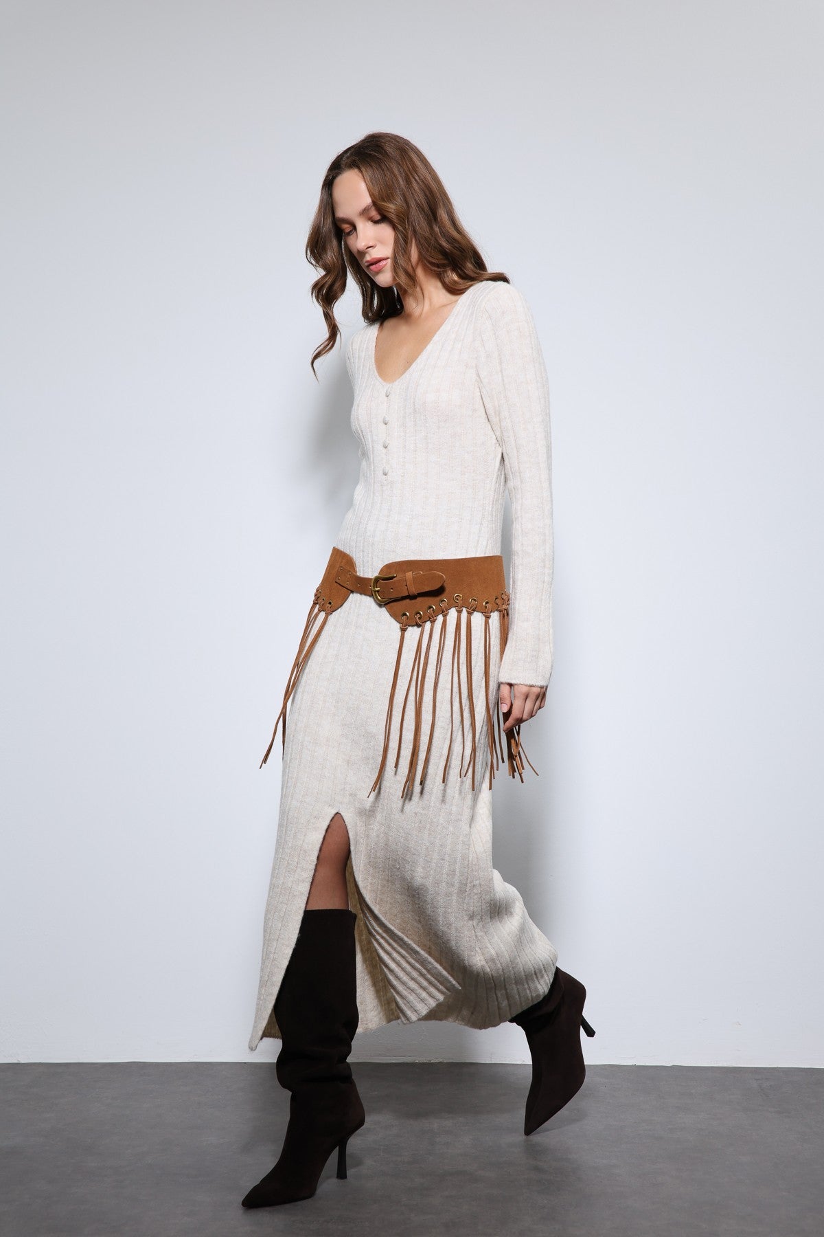 Antioch Slit-Detail Knit Dress