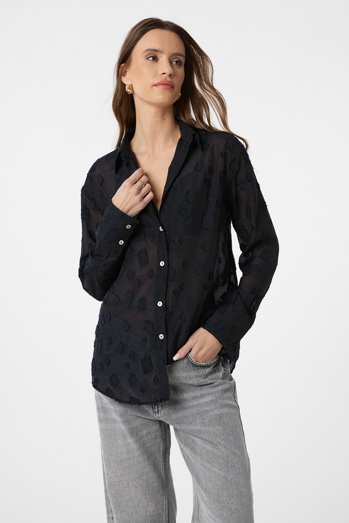 Transparent Shirt with Antioch Pattern