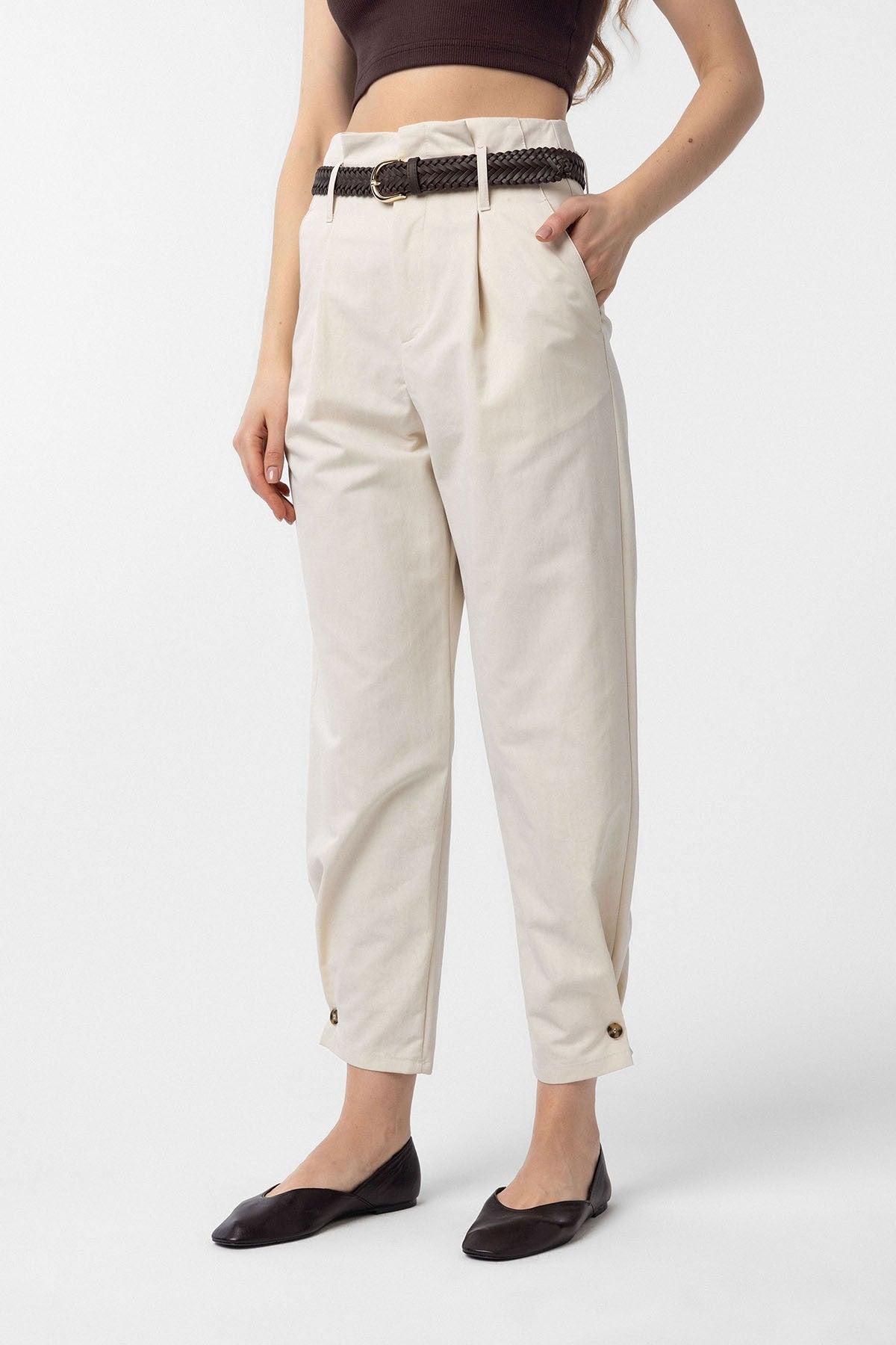 Antioch High-Waisted Button-Front Women's Pants