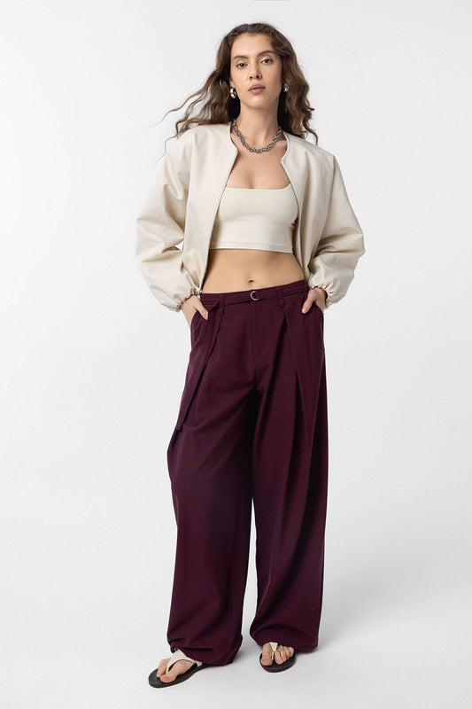 Antioch Women's Arched-Waist Pleated Pants