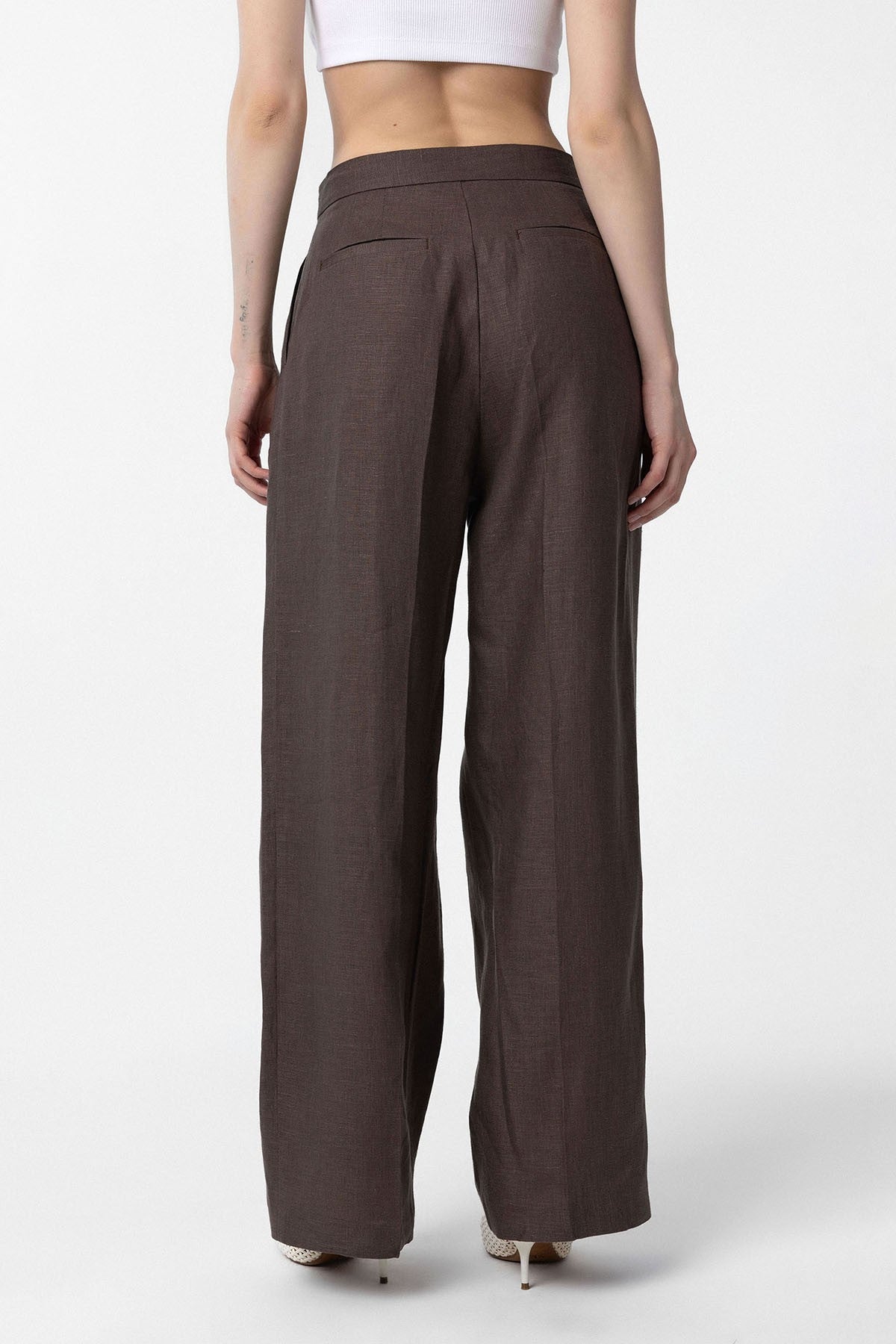 Antioch 100% Linen High-Waisted Pleated Women's Pants