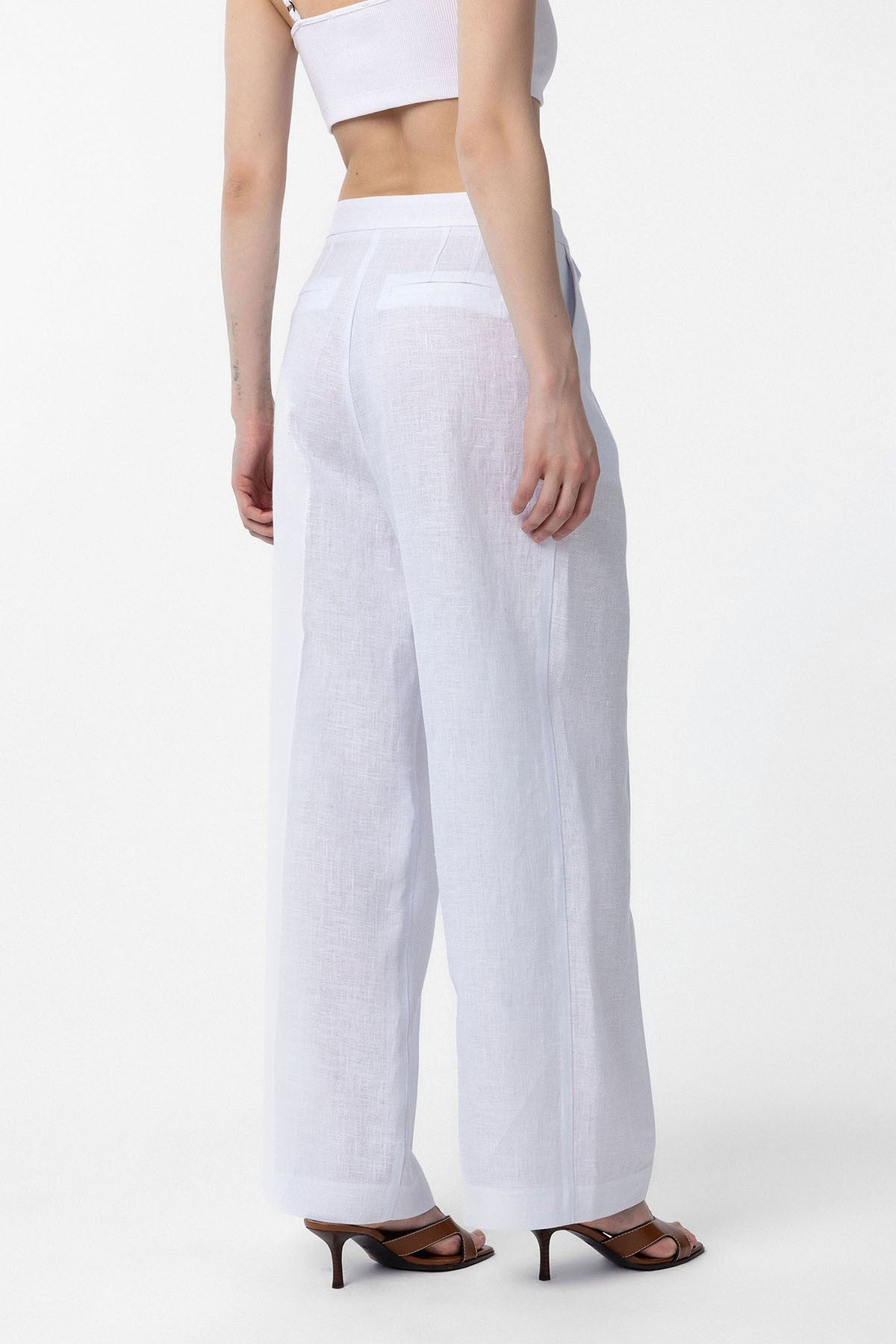 Antioch 100% Linen High-Waisted Pleated Women's Pants