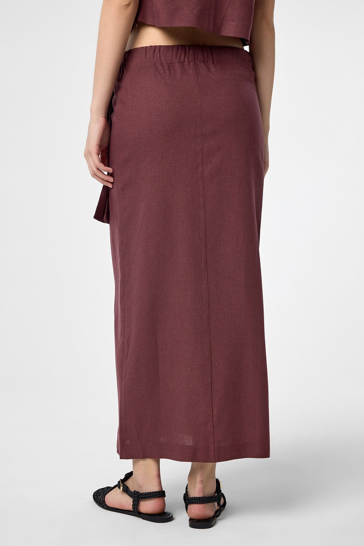 Antioch Linen-Blend Belted Women's Skirt