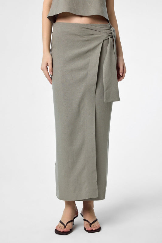 Antioch Linen-Blend Belted Women's Skirt