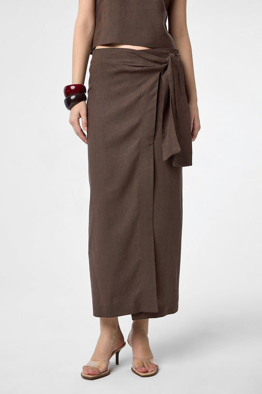 Antioch Linen-Blend Belted Women's Skirt