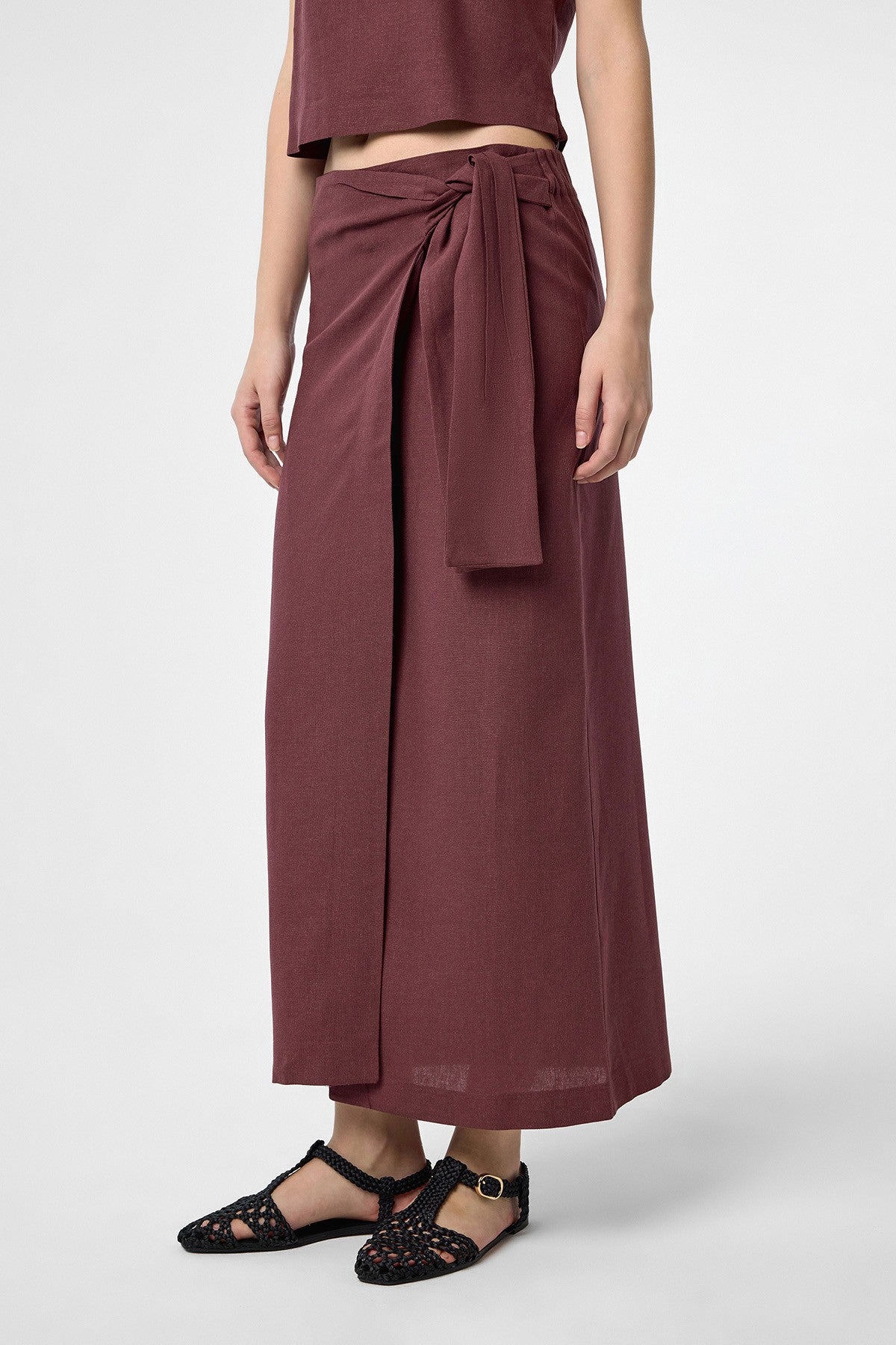 Antioch Linen-Blend Belted Women's Skirt